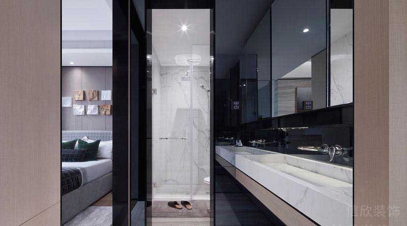 現(xiàn)代極簡風(fēng)格家庭衛(wèi)生間洗手臺