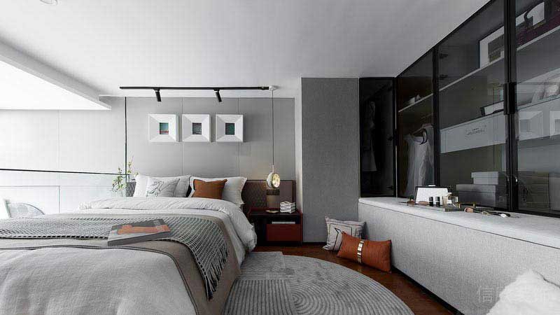 現代極簡家居臥室休閑區