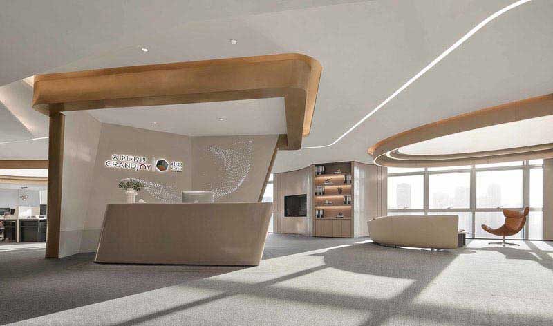 現(xiàn)代輕奢辦公室大堂前臺