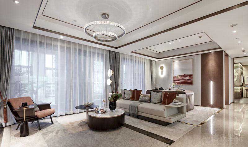 現(xiàn)代輕奢豪華家居主人房休閑區(qū)