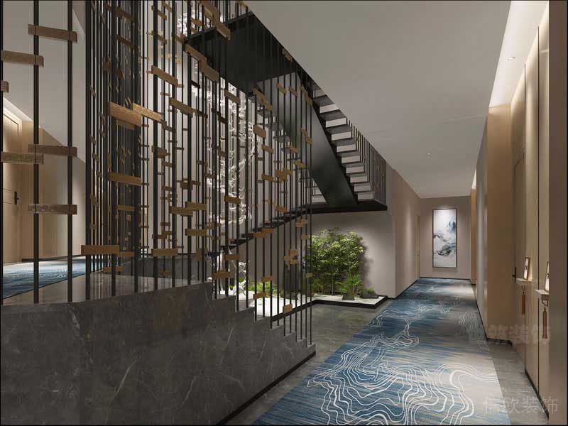 現(xiàn)代中式酒店空間過道