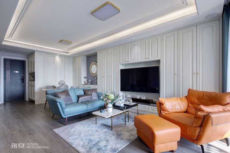 新房現(xiàn)代美式風電視背景墻效果圖