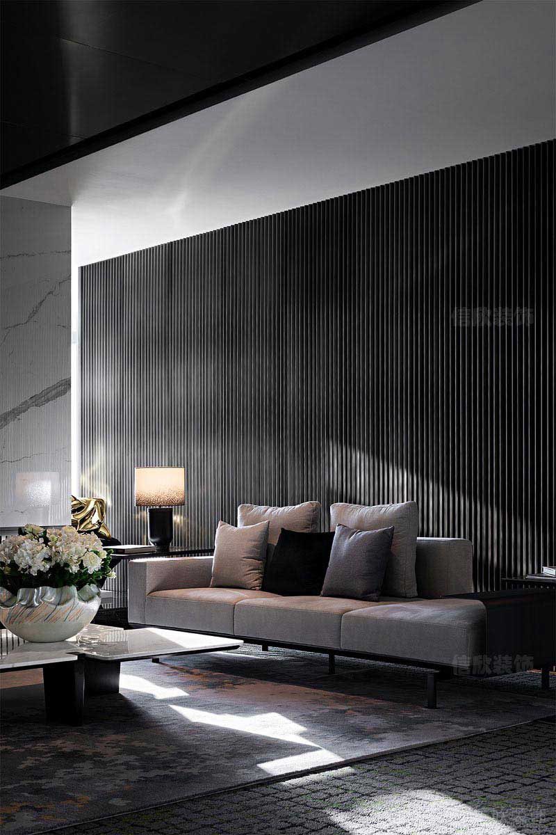 新居現代簡約風沙發背景墻效果圖 (3)