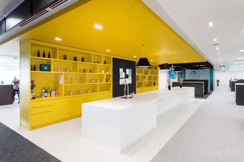 辦公室展廳黃色的天花展柜