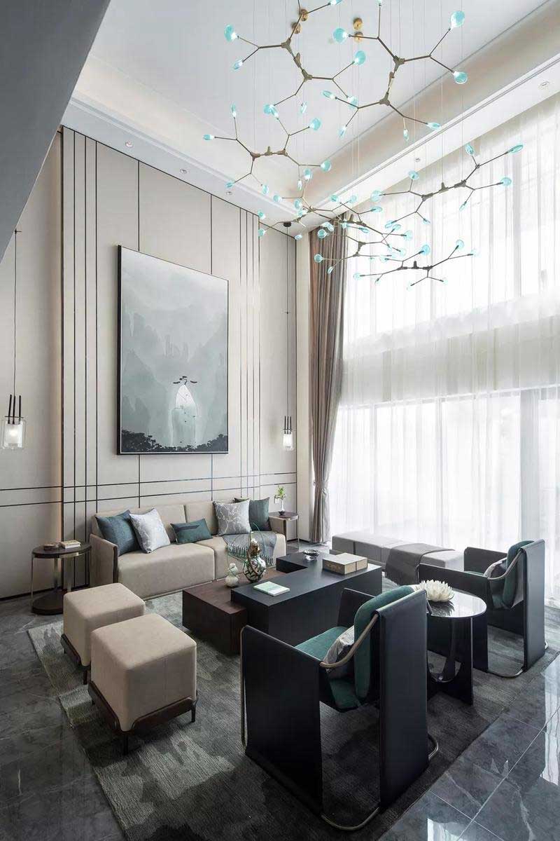 深圳鹽田新中式風格別墅樣板房設計圖沙發休息區 深圳鹽田新中式風格別墅樣板房設計圖沙發休息區