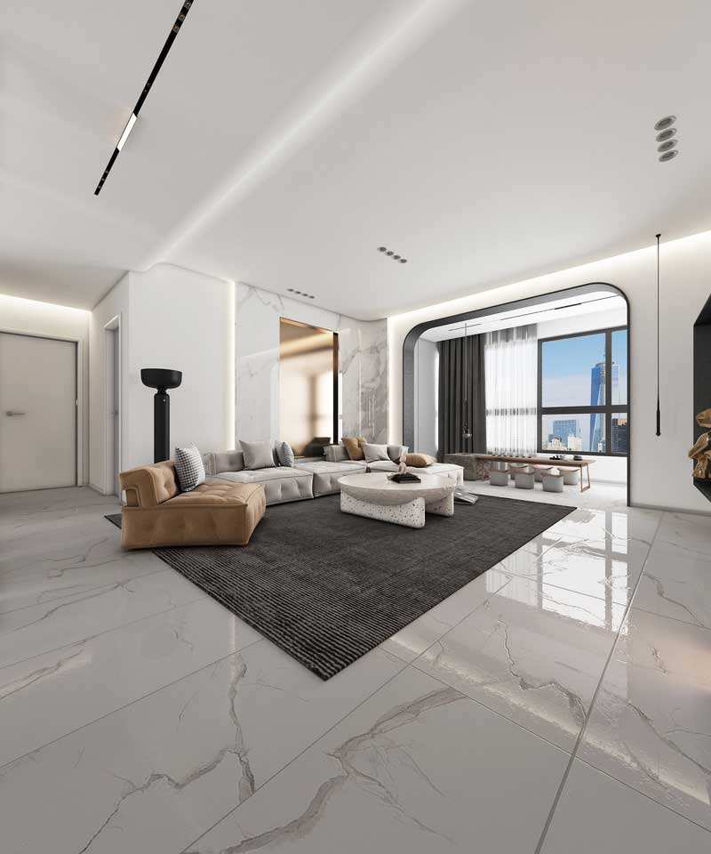 深圳碧桂園現代風格樣板間裝修設計客廳天花