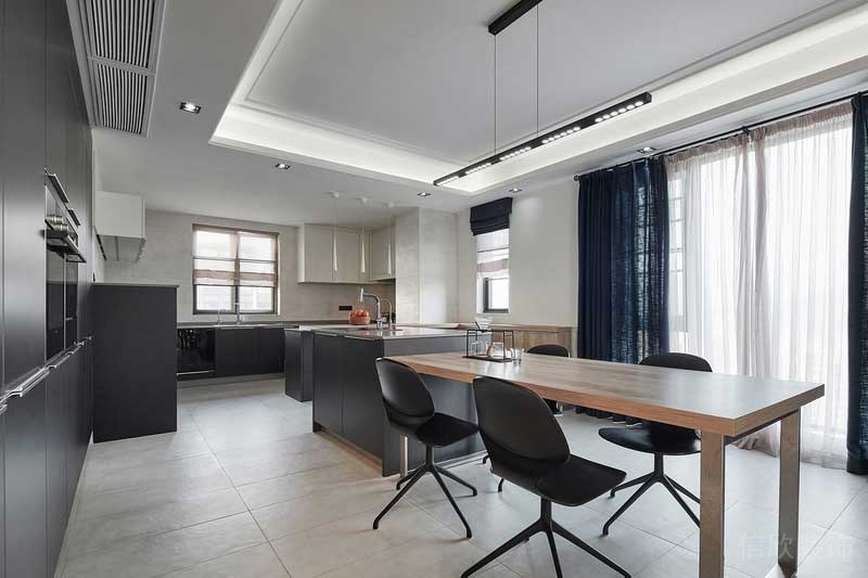 深圳龍崗區(qū)黑白灰極簡風家居裝修竣工實景圖餐桌餐椅 深圳龍崗區(qū)黑白灰極簡風家居裝修竣工實景圖餐桌餐椅