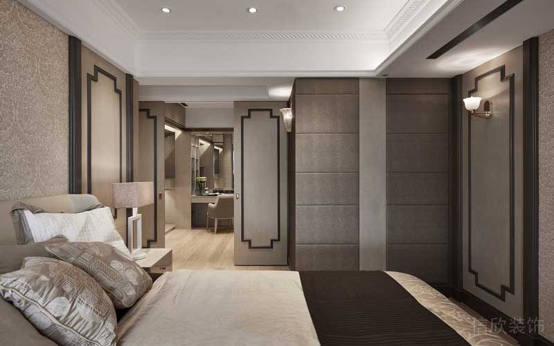 深圳福田區(qū)美式極簡風(fēng)格家庭裝修設(shè)計(jì)案例主臥