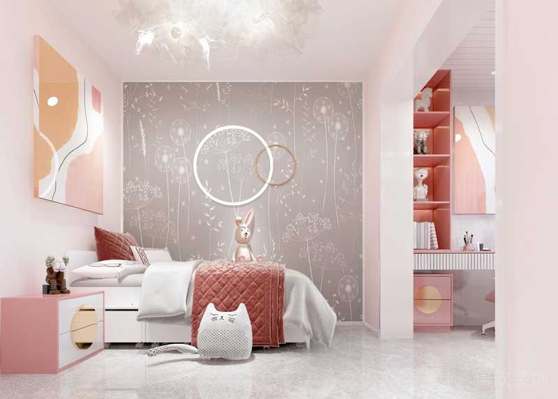 深圳福田區(qū)輕奢風格家庭三居室裝修設計女兒房 深圳福田區(qū)輕奢風格家庭三居室裝修設計女兒房