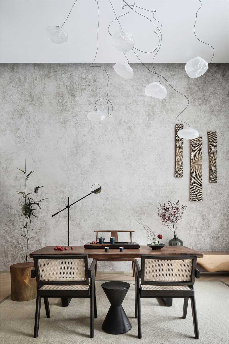 深圳龍華區現代中式風格舊房裝修改造完工后實景圖品茶區藝術吊燈 深圳龍華區現代中式風格舊房裝修改造完工后實景圖品茶區藝術吊燈