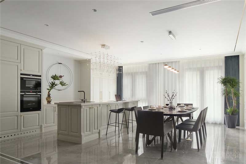 開放式廚房古典法式石膏線創(chuàng)意設計全屋定制效果圖