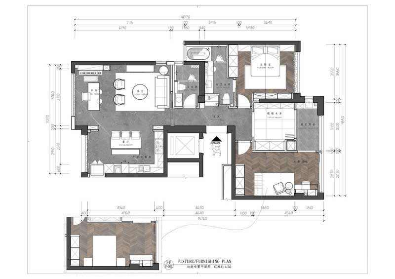 深圳羅湖區黑白色簡約風格家居裝修圖平面布置圖 深圳羅湖區黑白色簡約風格家居裝修圖平面布置圖