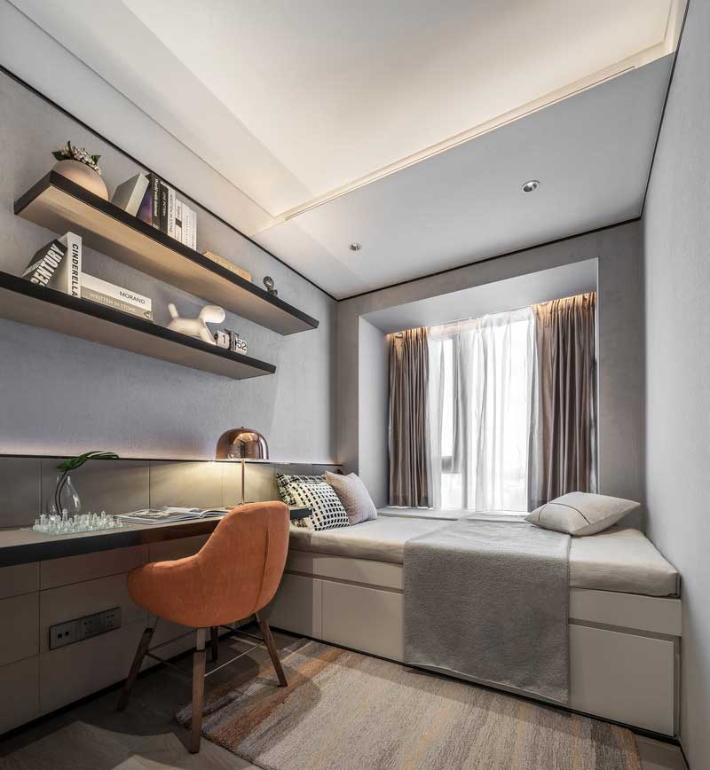 深圳南山現(xiàn)代新中式風(fēng)格家裝裝修次臥 深圳南山現(xiàn)代新中式風(fēng)格家裝裝修次臥