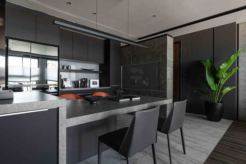 深圳福田區簡約美式家庭新房裝修設計案例開放式餐廚 深圳福田區簡約美式家庭新房裝修設計案例開放式餐廚