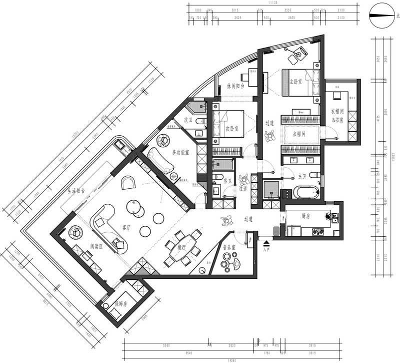 深圳羅湖新中式家庭裝修圖平面布置圖 深圳羅湖新中式家庭裝修圖平面布置圖