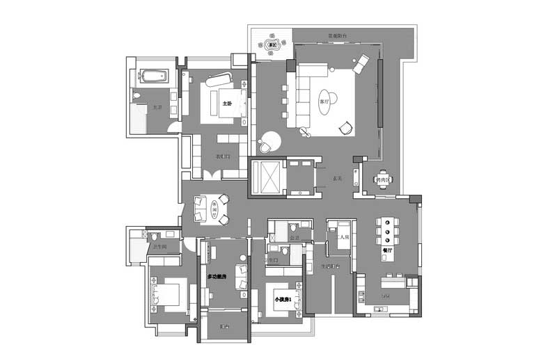 深圳龍崗區灰白色簡約風格家居裝修效果圖平面布置圖 深圳龍崗區灰白色簡約風格家居裝修效果圖平面布置圖