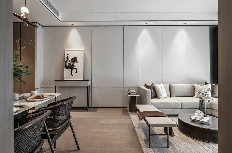 深圳南山現(xiàn)代新中式風(fēng)格家裝裝修沙發(fā)背景墻 深圳南山現(xiàn)代新中式風(fēng)格家裝裝修沙發(fā)背景墻