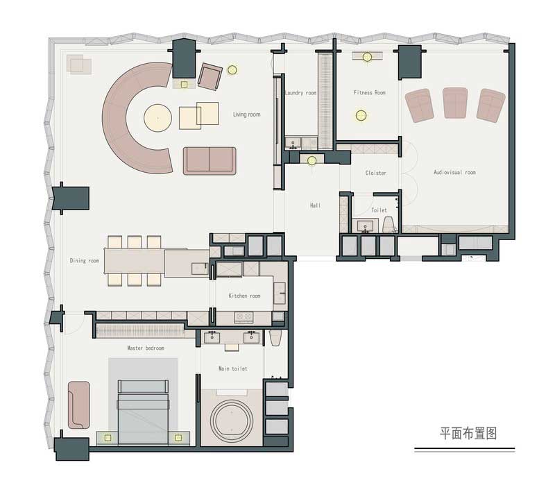 深圳鹽田區(qū)輕奢風格舊房裝修施工案例平面布置圖 深圳鹽田區(qū)輕奢風格舊房裝修施工案例平面布置圖