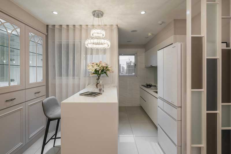 深圳鹽田區簡歐風格家居住房裝修設計開放式廚房 深圳鹽田區簡歐風格家居住房裝修設計開放式廚房