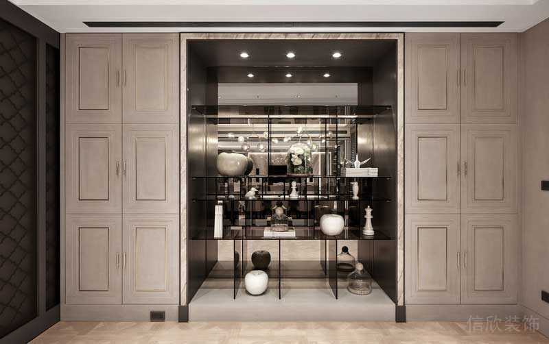 深圳福田區(qū)美式極簡風格家庭裝修設計案例裝飾柜