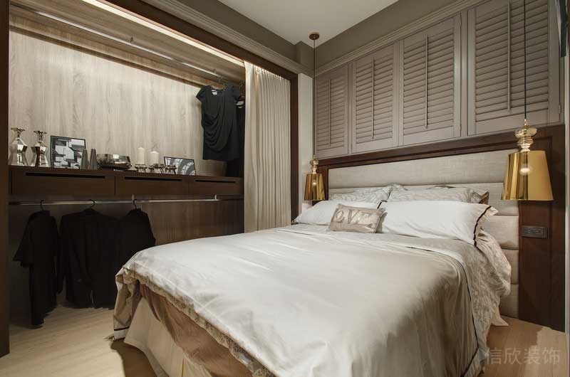 深圳福田區(qū)景田輕奢風(fēng)小戶型裝修設(shè)計(jì)臥室床品