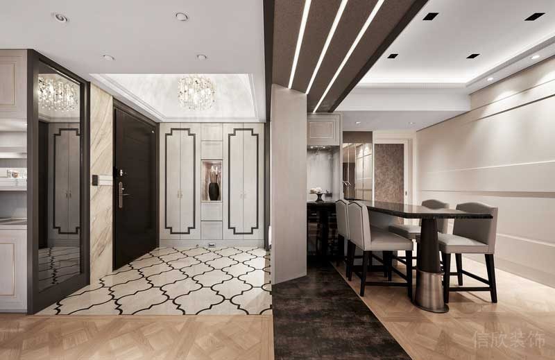 深圳福田區(qū)美式極簡風格家庭裝修設計案例玄關