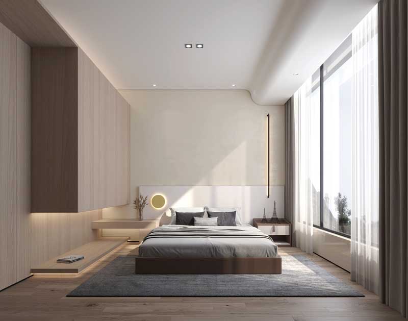 深圳南山區(qū)西麗輕奢新中式舊房三居室裝修長輩房