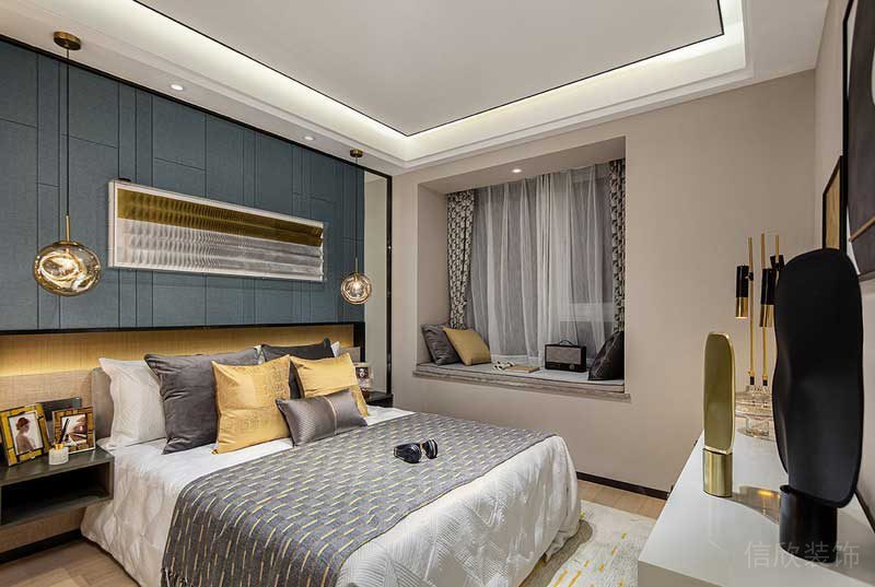 深圳鹽田區現代輕奢風家庭住房裝修設計案例主臥 深圳鹽田區現代輕奢風家庭住房裝修設計案例主臥
