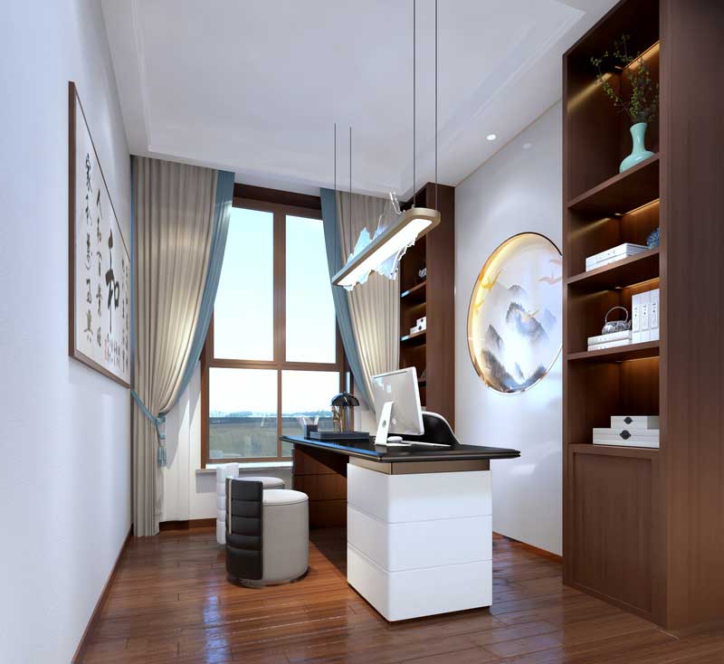 深圳南山區(qū)新中式家庭新房裝修工程施工方案書房 深圳南山區(qū)新中式家庭新房裝修工程施工方案書房