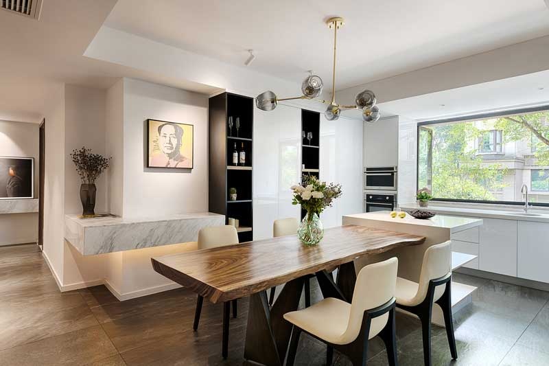 深圳羅湖現(xiàn)代北歐風(fēng)家庭住宅舊房翻新裝修餐桌