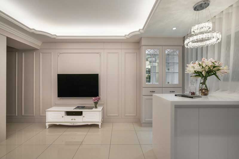 深圳鹽田區簡歐風格家居住房裝修設計電視背景墻 深圳鹽田區簡歐風格家居住房裝修設計電視背景墻