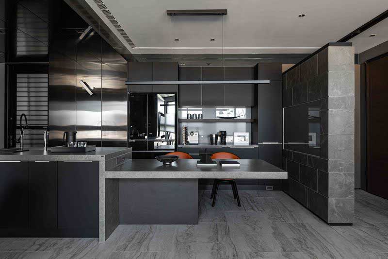 深圳福田區簡約美式家庭新房裝修設計案例中島臺 深圳福田區簡約美式家庭新房裝修設計案例中島臺