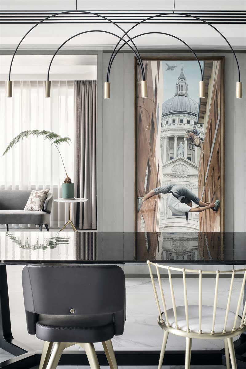 深圳南山區(qū)西麗簡約風(fēng)格別墅裝修茶室藝術(shù)掛畫