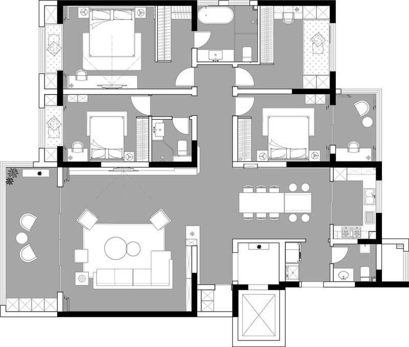 深圳羅湖區蓮塘現代簡約風格家居裝修平面布置圖 深圳羅湖區蓮塘現代簡約風格家居裝修平面布置圖