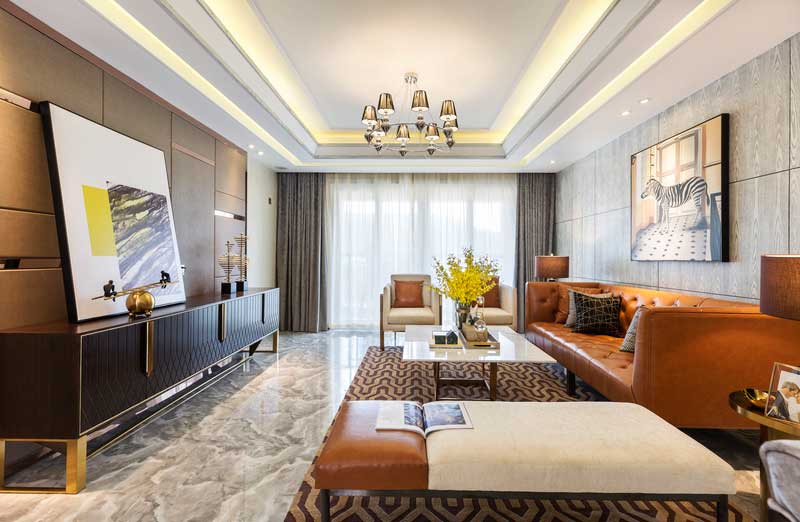 深圳龍華觀瀾現代輕奢家庭別墅裝飾設計客廳 深圳龍華觀瀾現代輕奢家庭別墅裝飾設計客廳