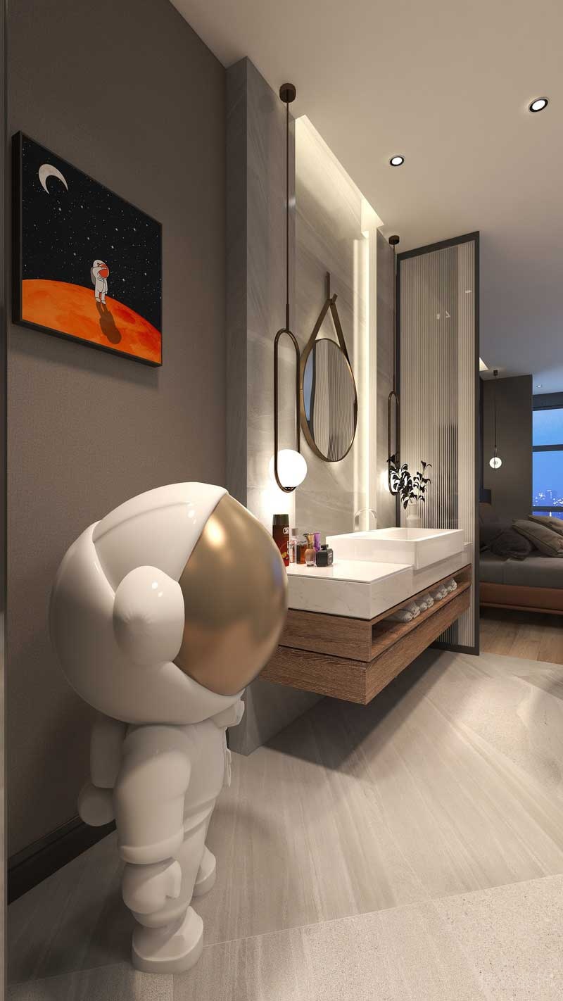 深圳羅湖區后現代家庭住房裝修設計方案主臥衛浴區洗手臺 深圳羅湖區后現代家庭住房裝修設計方案主臥衛浴區洗手臺