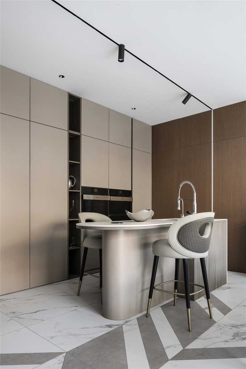 深圳龍華區現代中式風格舊房裝修改造完工后實景圖開放式廚房吧臺 深圳龍華區現代中式風格舊房裝修改造完工后實景圖開放式廚房吧臺