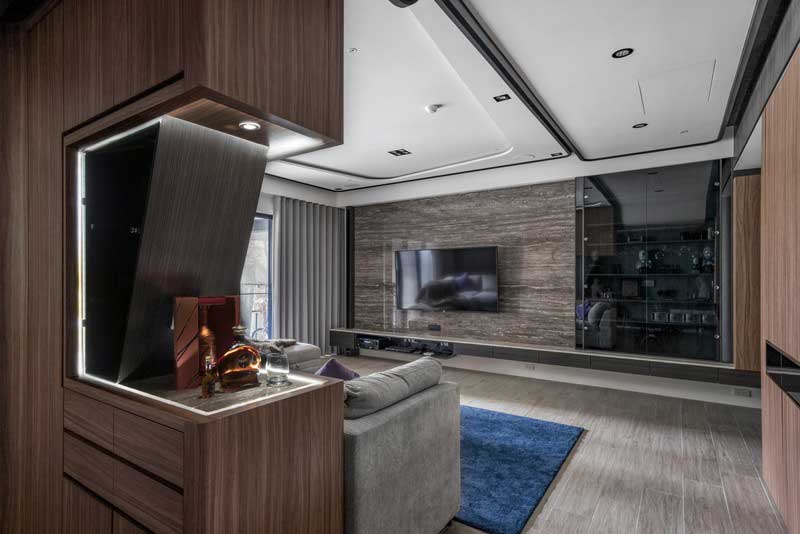 深圳福田下沙港式現代家庭舊房裝修改造客廳裝飾展示柜 深圳福田下沙港式現代家庭舊房裝修改造客廳裝飾展示柜