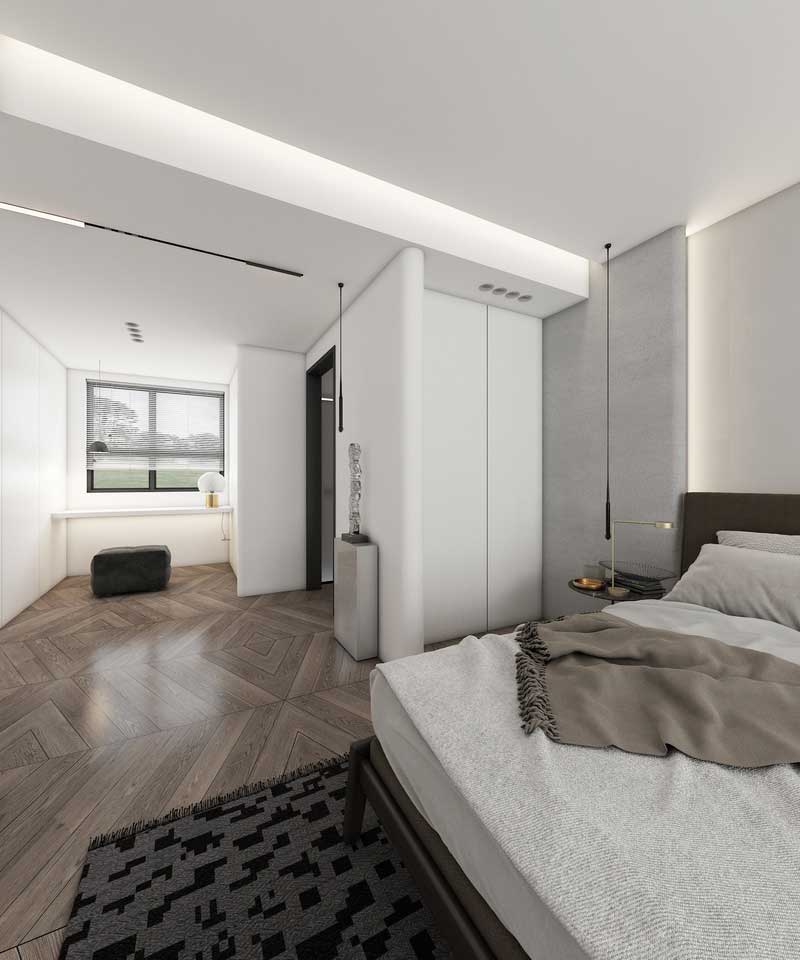 深圳碧桂園現代風格樣板間裝修設計主人房梳妝區