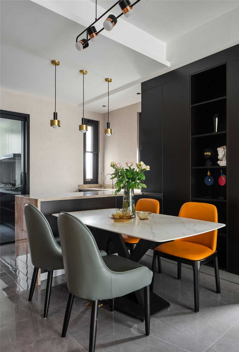 深圳南山區玫瑰金調性輕奢風家庭裝修實景圖餐廳家具 深圳南山區玫瑰金調性輕奢風家庭裝修實景圖餐廳家具