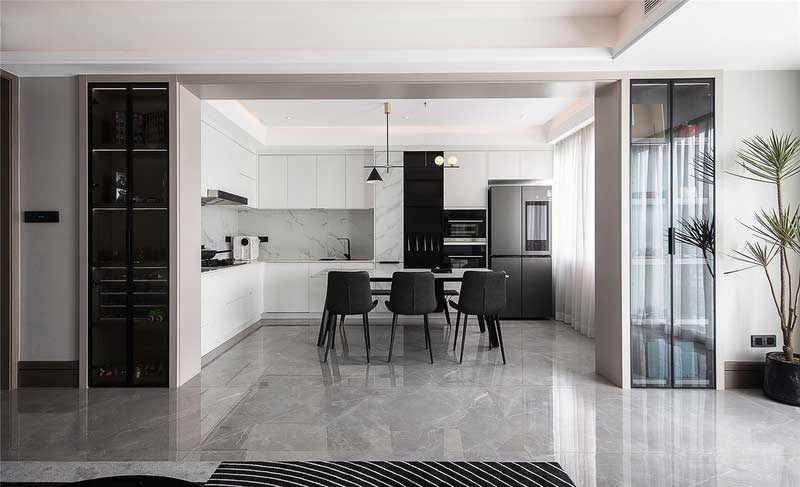 深圳羅湖區黑白色簡約風格家居裝修圖餐廚空間 深圳羅湖區黑白色簡約風格家居裝修圖餐廚空間