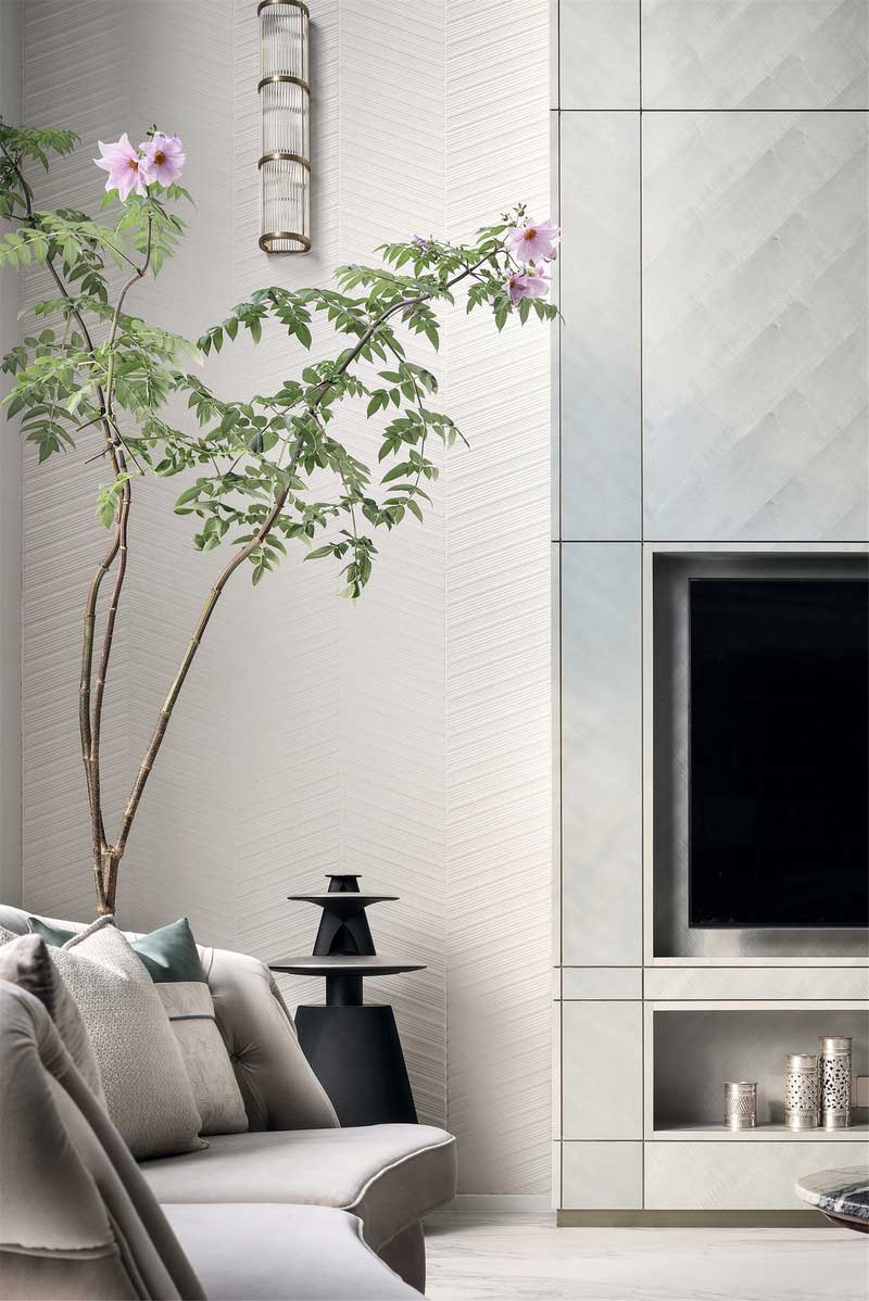 深圳南山區(qū)西麗簡約風(fēng)格別墅裝修會(huì)客廳電視背景墻