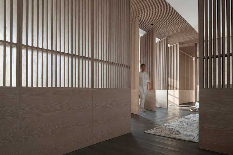 深圳龍華觀瀾新中式辦公室裝修過廊光影效果 深圳龍華觀瀾新中式辦公室裝修過廊光影效果