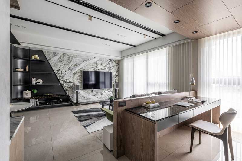 深圳福田區現代風格家庭新房裝修工程案例開放式書房 深圳福田區現代風格家庭新房裝修工程案例開放式書房