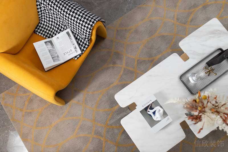 深圳龍崗坂田萬科第五園輕奢風大戶型樣板間設計客廳地毯 深圳龍崗坂田萬科第五園輕奢風大戶型樣板間設計客廳地毯