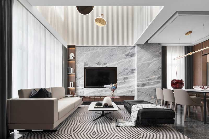 深圳南山區現代輕奢住宅新房裝修客廳 深圳南山區現代輕奢住宅新房裝修客廳