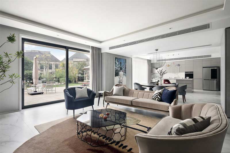 深圳南山區(qū)西麗簡約風(fēng)格別墅裝修客廳