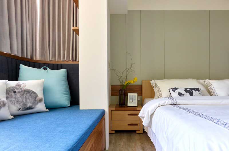 深圳鹽田區北歐風格家居住宅裝修設計效果圖主臥飄窗 深圳鹽田區北歐風格家居住宅裝修設計效果圖主臥飄窗