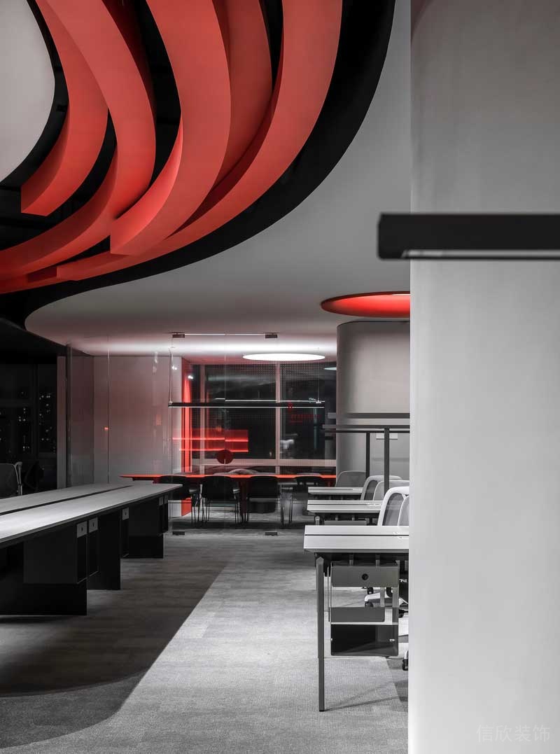 深圳南山前海現代風格辦公室裝修設計地面鋪貼