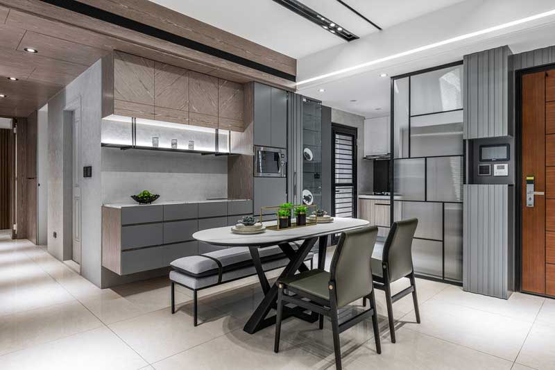 深圳福田區現代風格家庭新房裝修工程案例餐廳家具 深圳福田區現代風格家庭新房裝修工程案例餐廳家具